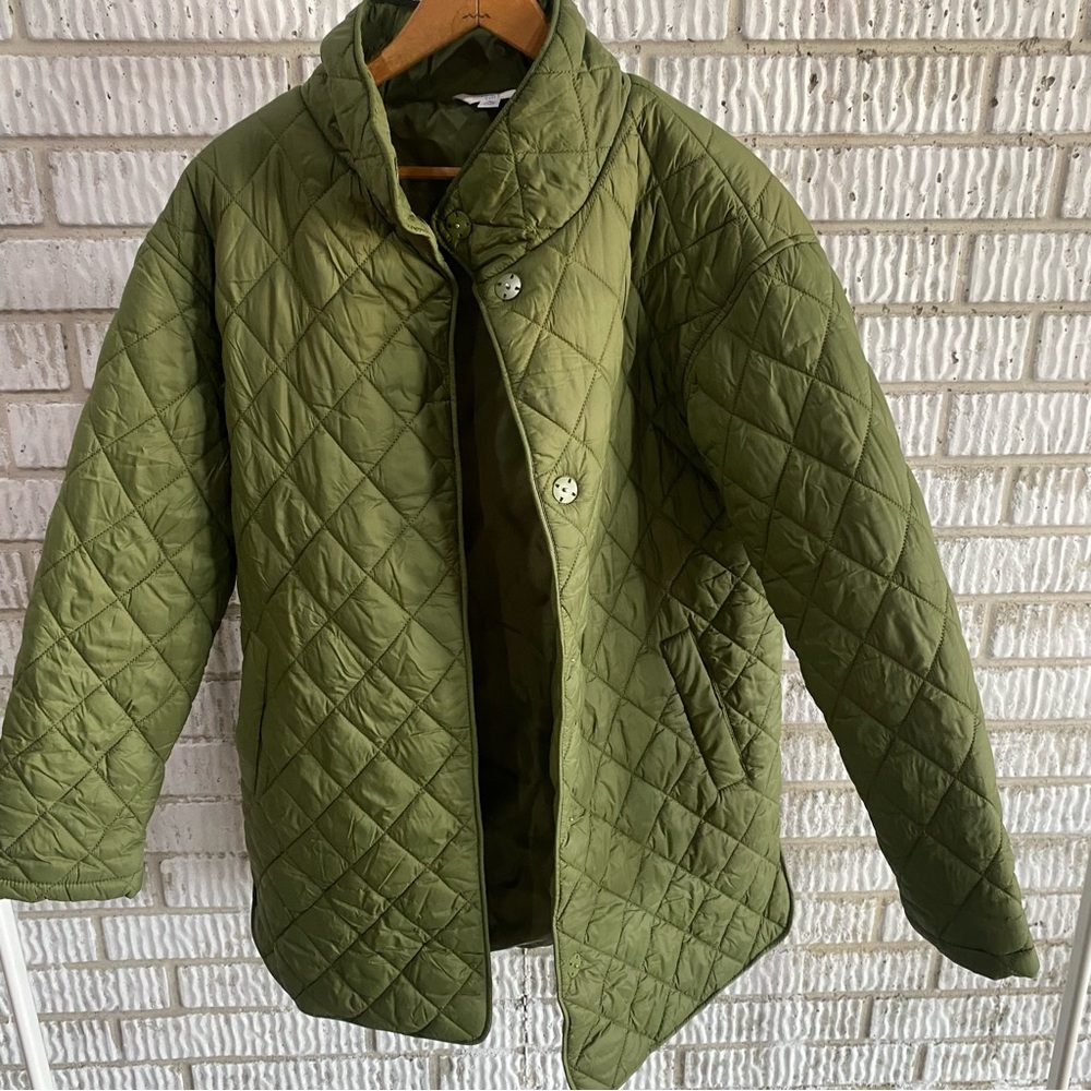 Green Quilted Puffer Coat
